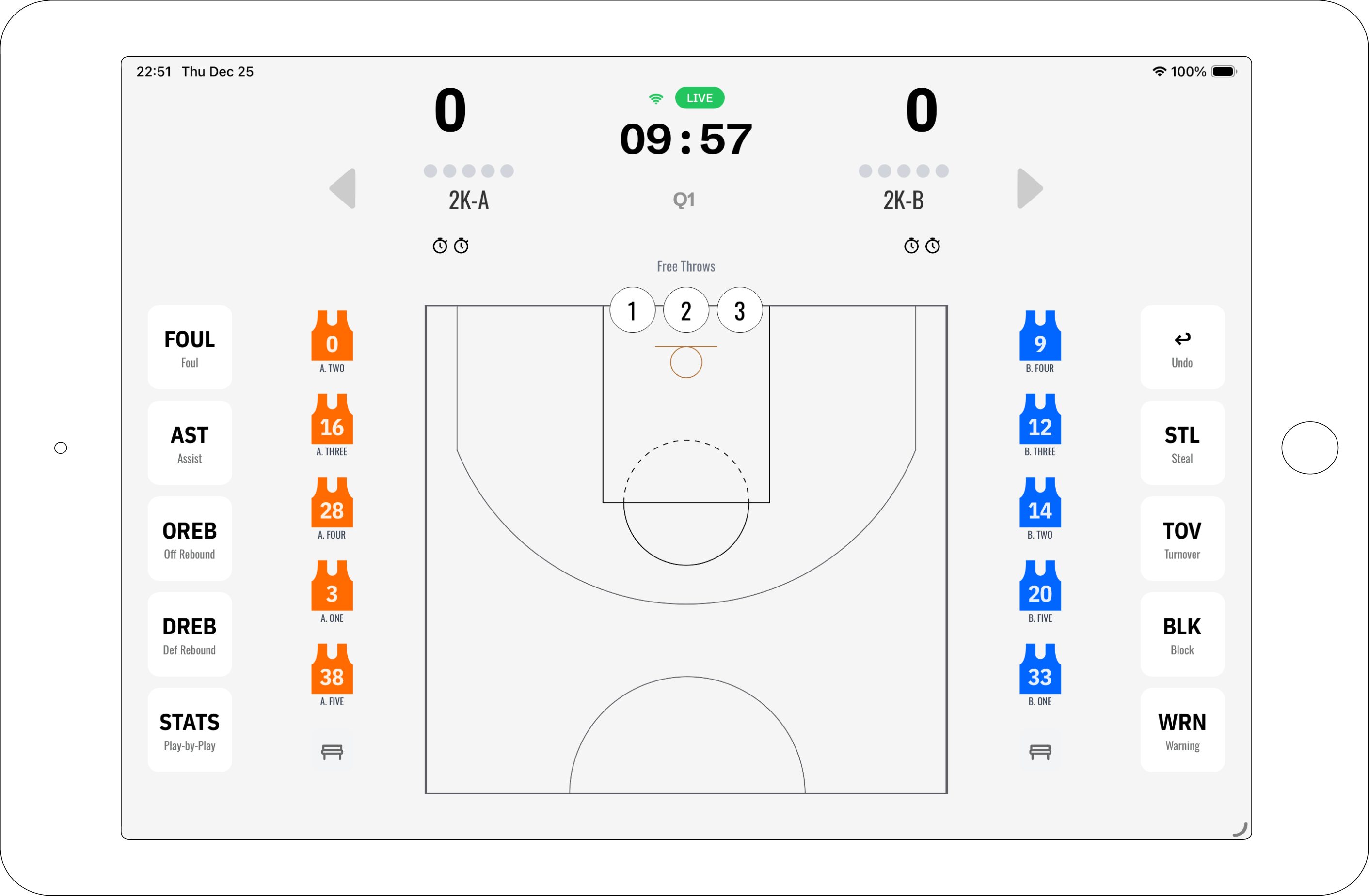 HoopScore App Screenshot